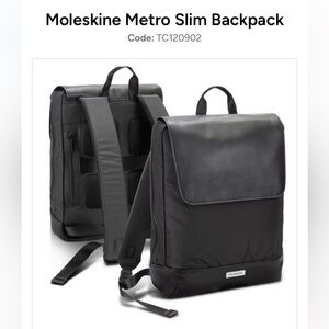 MOLESKIN Metro Slim Black Backpack 12 1/4” X 16 1/2” unisex